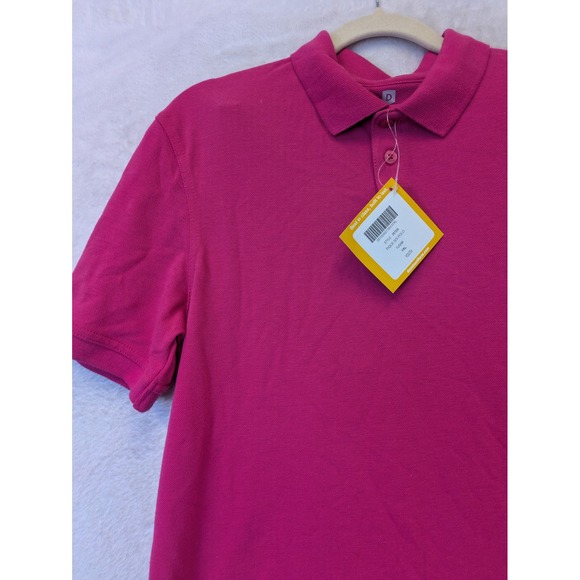 Dennis Youth YXL 14-16 Fuchsia Short Sleeve Pique Polo Shirt NWT - Picture 2 of 7